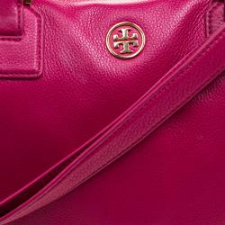 Pre Owned Tory Burch Pink Leather Robinson Middy Satchel