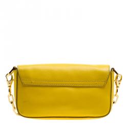 Tory Burch Yellow Leather Mini Chain Crossbody Bag