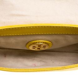 Tory Burch Yellow Leather Mini Chain Crossbody Bag