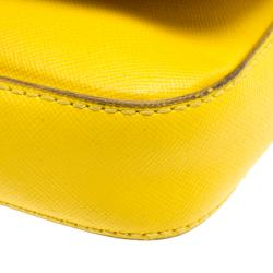 Tory Burch Yellow Leather Mini Chain Crossbody Bag