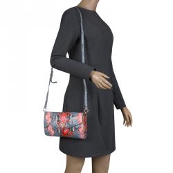 Pre Owned حقيبة كروس توري برش جلد نقش ثعبان متعدد الألوان