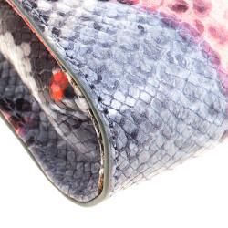 Pre Owned حقيبة كروس توري برش جلد نقش ثعبان متعدد الألوان