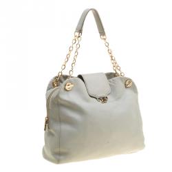 مملوكة مسبقًا Tory Burch Grey Leather Shoulder Bag