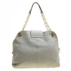 مملوكة مسبقًا Tory Burch Grey Leather Shoulder Bag