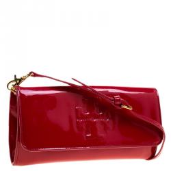 Pre Owned Tory Burch Red Patent Leather Shoulder Bag