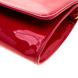 Pre Owned Tory Burch Red Patent Leather Shoulder Bag