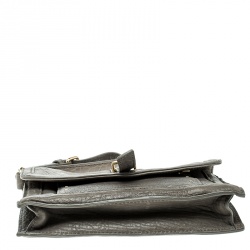 Pre Owned Tory Burch Grey Leather Envelope Clutch