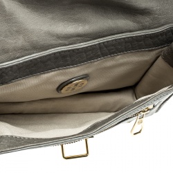 Pre Owned Tory Burch Grey Leather Envelope Clutch