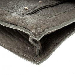 Pre Owned Tory Burch Grey Leather Envelope Clutch