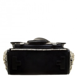 مملوكة مسبقًا حقيبة توري برش يد علوية ساوير مزخرفة جلد وقطيفة سوداء