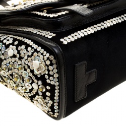 مملوكة مسبقًا حقيبة توري برش يد علوية ساوير مزخرفة جلد وقطيفة سوداء