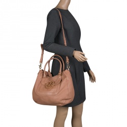 Pre Owned Tory Burch Dusty Pink Leather Amanda Hobo