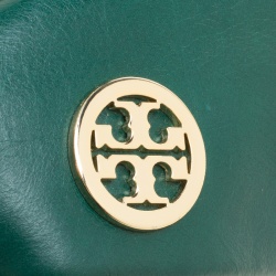 Tory Burch Green Leather Dena Foldover Crossbody Bag