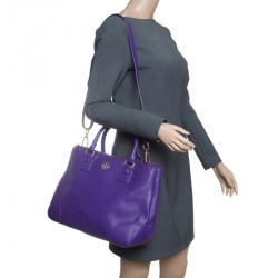 مملوكة مسبقًا Tory Burch Purple Leather Robinson Tote