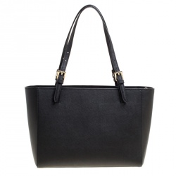 Pre Owned حقيبة يد توري برش يورك إبزيم متوسطة جلد سوداء