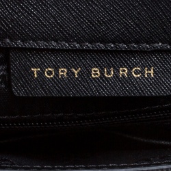 Pre Owned حقيبة يد توري برش يورك إبزيم متوسطة جلد سوداء