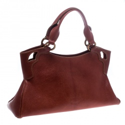Pre Owned Cartier Light Burgundy Leather Small Marcello de Cartier Hobo