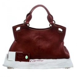 Pre Owned Cartier Light Burgundy Leather Small Marcello de Cartier Hobo