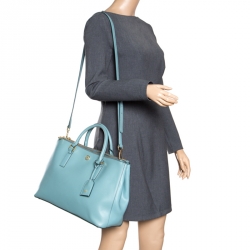 Pre Owned حقيبة يد توري برش يد علوية ايست ويست روبينسون جلد خضراء فاتحة