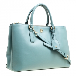 Pre Owned حقيبة يد توري برش يد علو ية ايست ويست روبينسون جلد خضراء فاتحة