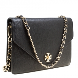 Pre Owned Tory Burch Black Leather Kira Crossbody Bag