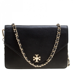 Pre Owned Tory Burch Black Leather Kira Crossbody Bag