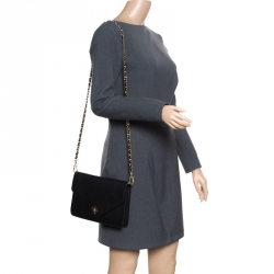 Pre Owned Tory Burch Black Leather Kira Crossbody Bag