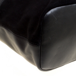 مملوكة مسبقًا Tory Burch Black Leather and Suede Top Handle Bag