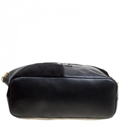 مملوكة مسبقًا Tory Burch Black Leather and Suede Top Handle Bag