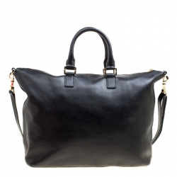 مملوكة مسبقًا Tory Burch Black Leather and Suede Top Handle Bag