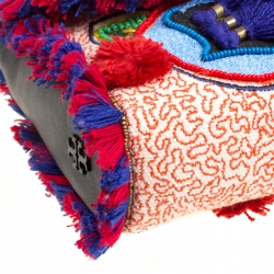 Pre Owned Tory Burch Multicolor Floral Embroidered Flap Clutch