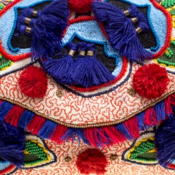 Pre Owned Tory Burch Multicolor Floral Embroidered Flap Clutch