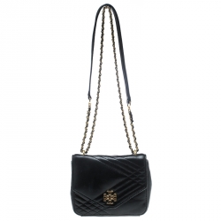 Pre Owned Tory Burch Black Leather Kira Crossbody Bag