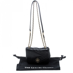 Pre Owned Tory Burch Black Leather Kira Crossbody Bag
