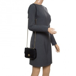 Pre Owned Tory Burch Black Leather Kira Crossbody Bag