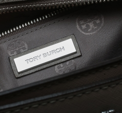 Pre Owned Tory Burch Grey Leather Robinson Zip Top Tote