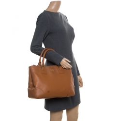 مملوكة مسبقًا Tory Burch Brown Leather Robinson Top Handle Bag