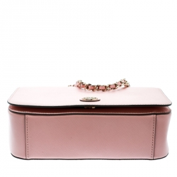 Pre Owned Tory Burch Pink Leather Robinson Shoulder Bag 