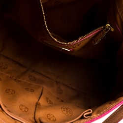 Pre Owned Tory Burch Brown Leather Flap Crossbody Bag