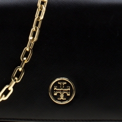 Pre Owned حقيبة كروس توري برش روبينسون جلد سوداء