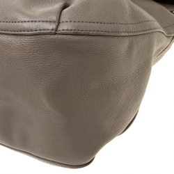 Pre Owned حقيبة كتف توري برش جلد بني/رصاصي