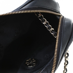 مملوكة مسبقًا Tory Burch Black Leather Bombe Chain Crossbody Bag