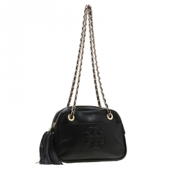 مملوكة مسبقًا Tory Burch Black Leather Bombe Chain Crossbody Bag