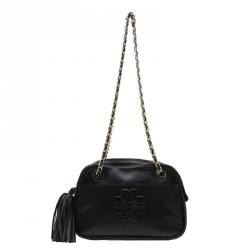 Tory Burch Black Leather Bombe Chain Crossbody Bag Tory Burch