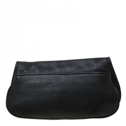 Pre Owned Tory Burch Black Leather Raphael Logo Crossbody Bag