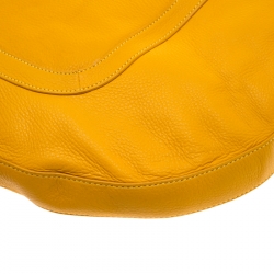 Pre Owned Tory Burch Mustard Leather Amanda  Flat Hobo