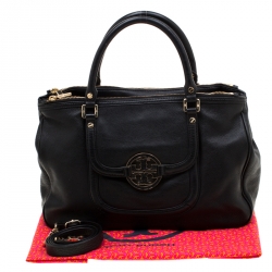 Pre Owned Tory Burch Black Leather Amanda Hobo