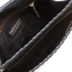 Pre Owned Tory Burch Black Leather Marion Combo Crossbody Bag