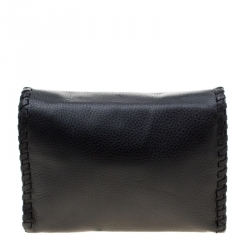 Pre Owned Tory Burch Black Leather Marion Combo Crossbody Bag