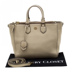 Pre Owned حقيبة يد توري برش جلد بيج